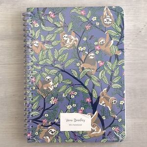 Vera Bradley SLOTHS Hanging around Purple Interior Pocket Stocking Stuffer
